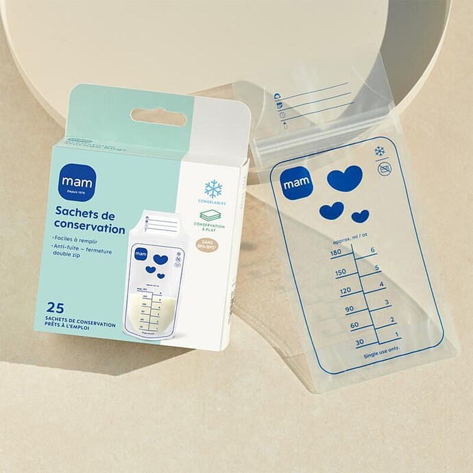 Lot de 25 Sachets de Conservation - 180 ml MAM