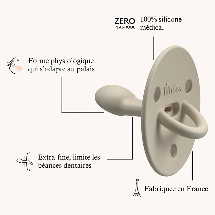 Achat Sucette Physiologique ChooChoo Kaki - 0/6 Mois