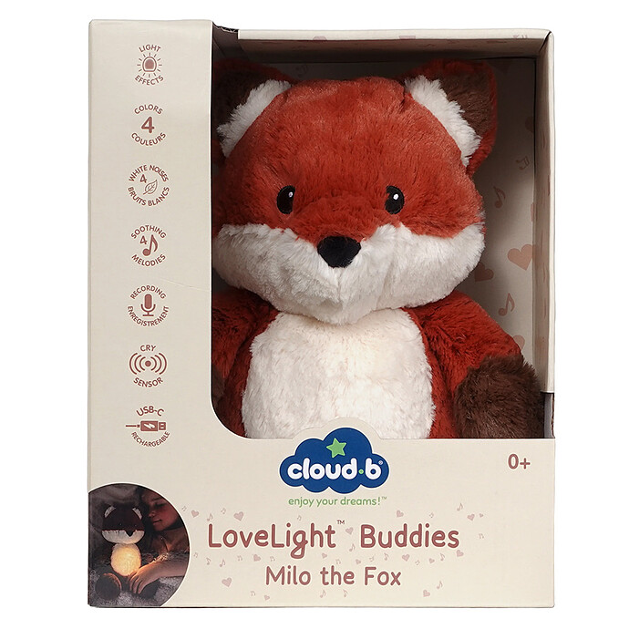 Peluche Veilleuse Love Light Buddies Milo Fox pas cher