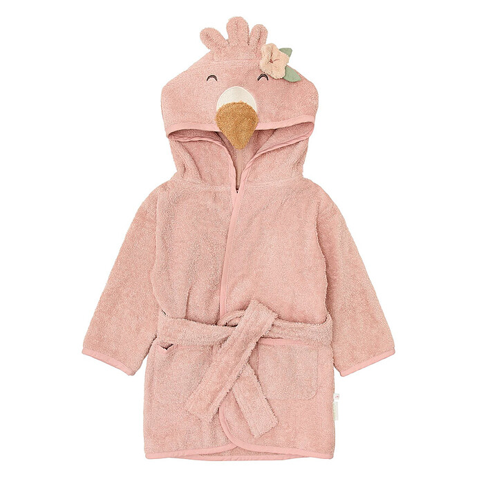 Peignoir Safari Friends Flamant Rose - 9/12 Mois Little Dutch