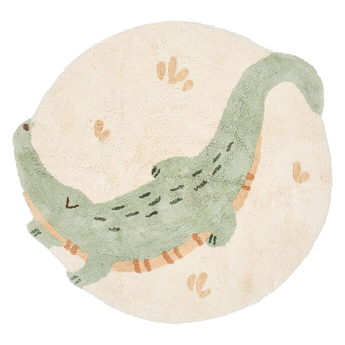 Tapis Safari Friends Crocodile - 120 x 117 cm Little Dutch