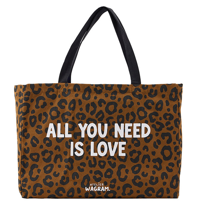 Cabas XL - All You Need Is Love Léopard Atelier Wagram