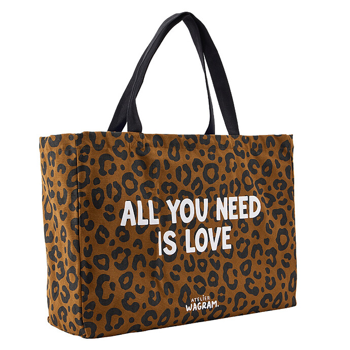 Cabas XL - All You Need Is Love Léopard Atelier Wagram