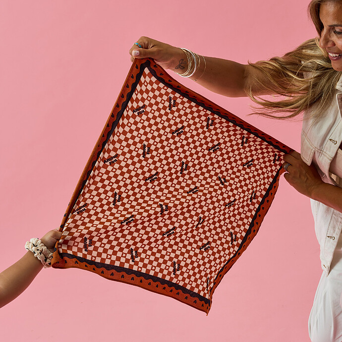 Foulard Enfant - Amour Fou Marron Noir Atelier Wagram