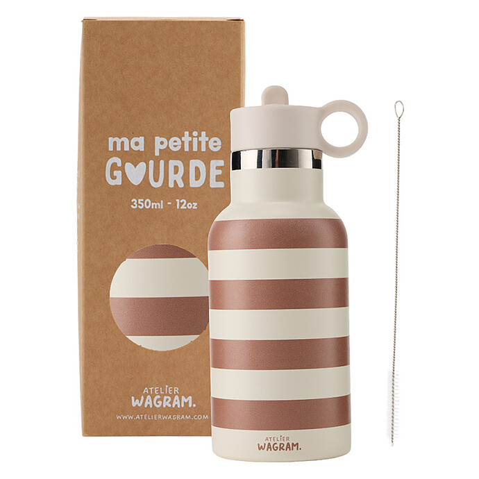 Gourde Inox Rayures Marron - 350 ml Atelier Wagram