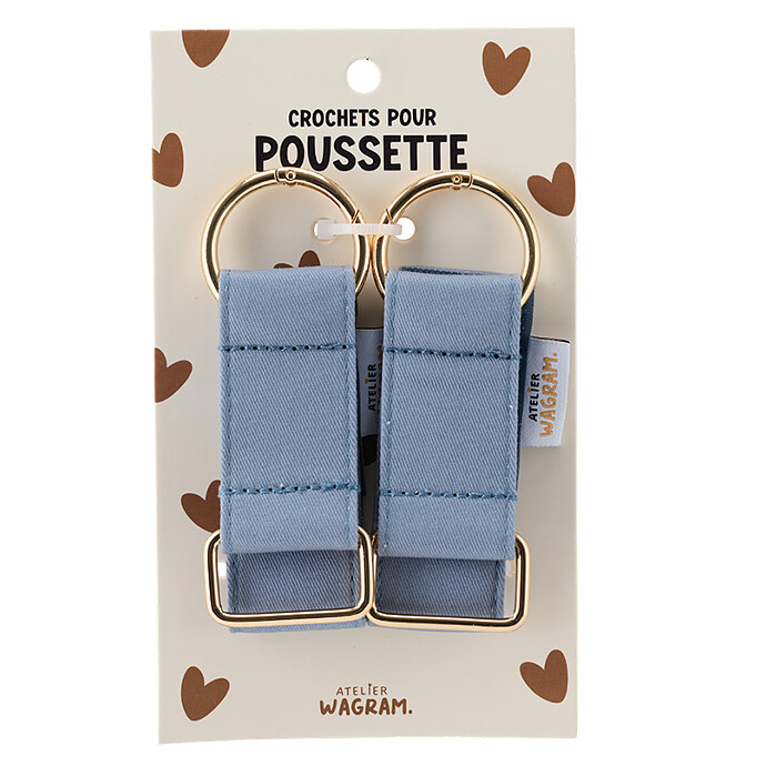 Crochets pour Poussette - Bleu Gris Atelier Wagram