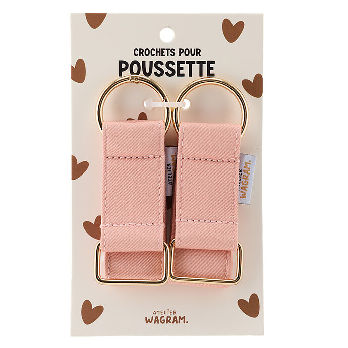 Crochets pour Poussette - Vieux Rose Atelier Wagram