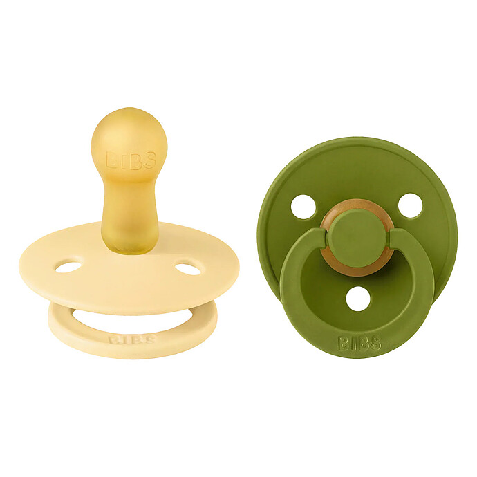 Lot de 2 Sucettes Rondes Colour Pale Butter & Wasabi - 6/18 Mois Bibs