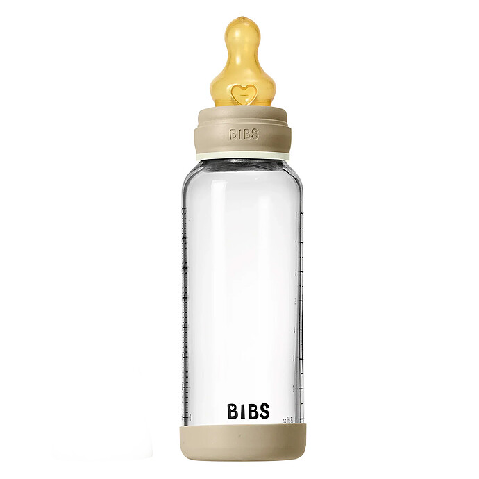 Biberon en Verre Glow Tétine Caoutchouc Naturel Vanilla - 240 ml Bibs