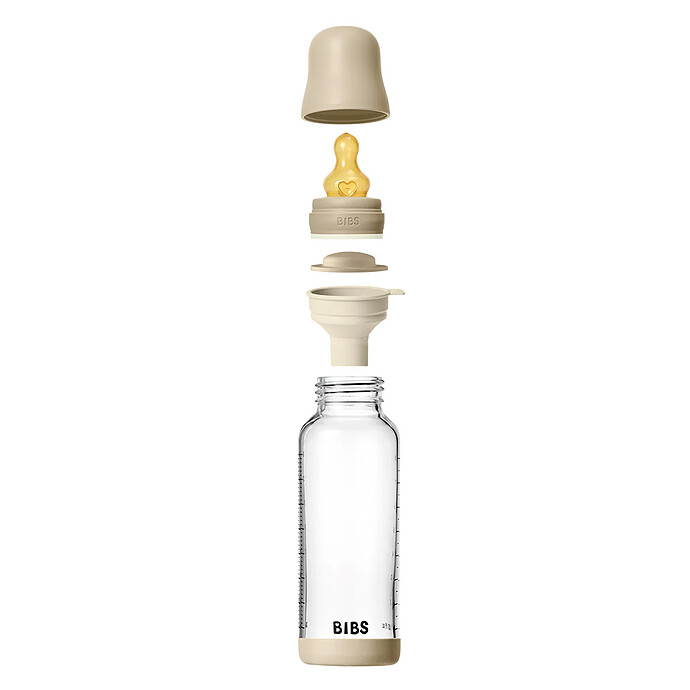 Biberon en Verre Glow Tétine Caoutchouc Naturel Vanilla - 240 ml Bibs