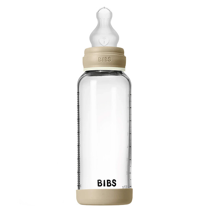 Biberon en Verre Glow Tétine Silicone Vanilla - 240 ml Bibs